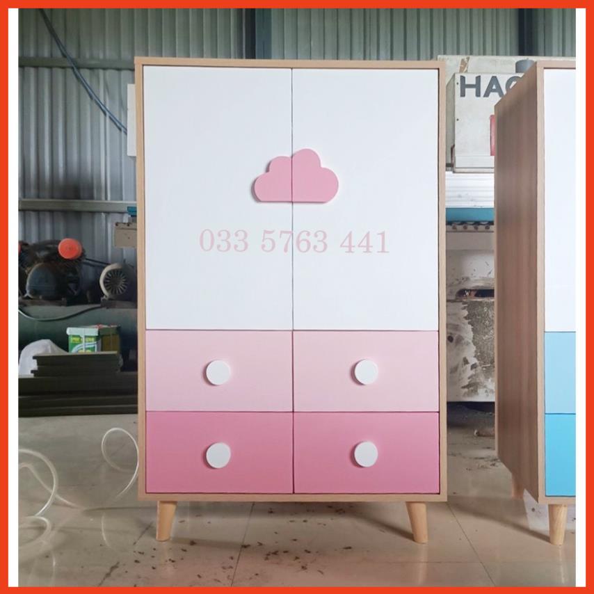 Tủ trẻ em 120x80cm làm từ gỗ MDF phủ melamine nhập khẩu - tủ đựng đồ - tủ quần áo