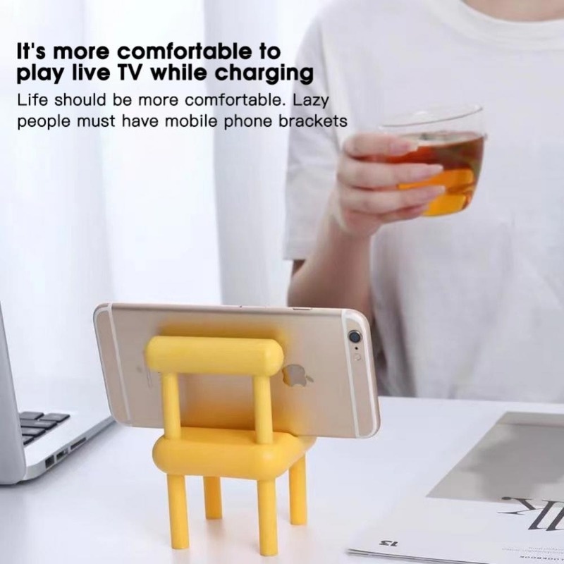 Giá Đỡ Điện Thoại / Máy Tính Bảng Bằng Nhựa Hình Ghế Ngồi Nhiều Màu Tùy Chỉnh 3 Rãnh Tùy Chỉnh Tiện Dụng