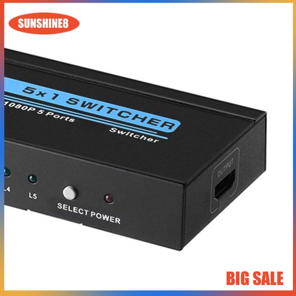 Bộ chuyển đổi nguồn điện 5 cổng HDMI không dây với điều khiển từ xa