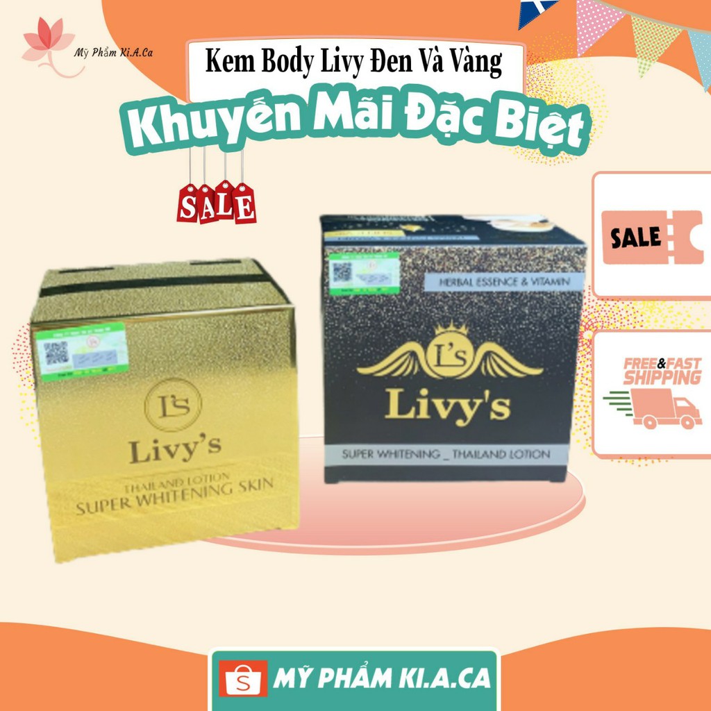 Kem Dưỡng Trắng Da Body Livy Thái Lan Dưỡng ẩm da trắng mịn, hồng hào