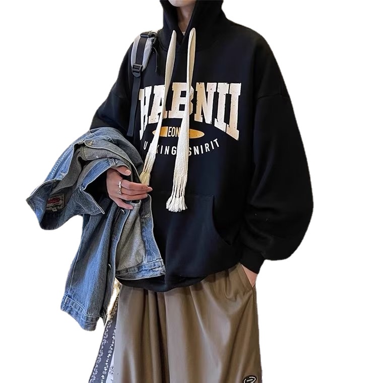 Áo hoodie Dáng Rộng In Chữ Thời Trang Hàn Quốc Chất Lượng Cao Cho Nam Size M-5XL