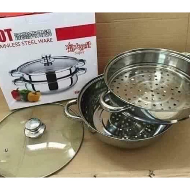 BỘ NỒI HẤP 2 TẦNG INOX