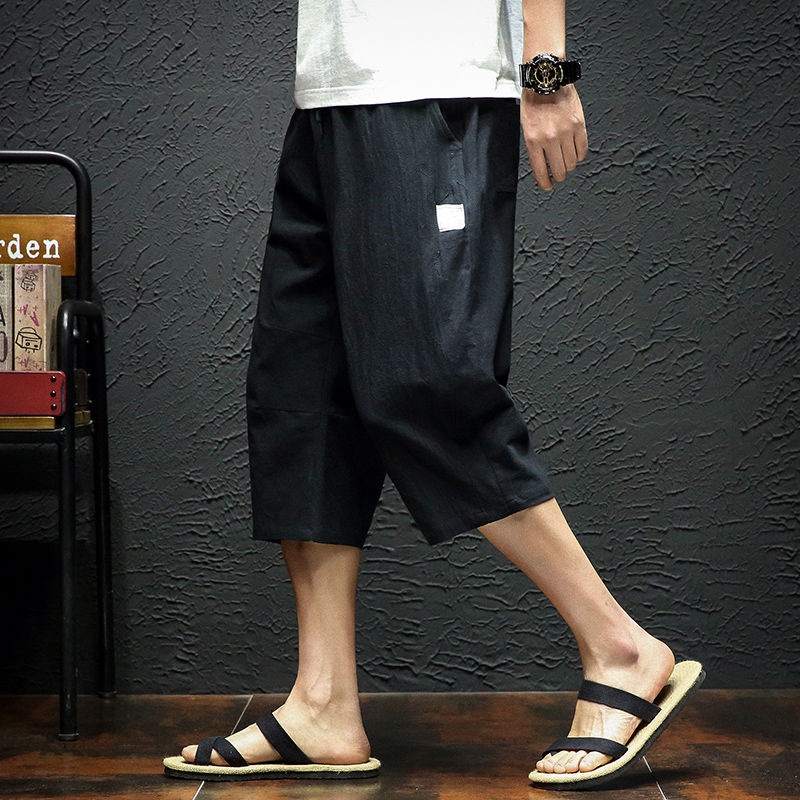 Quần Jogger Vải Lanh Dáng Rộng Plus Size M-5XL