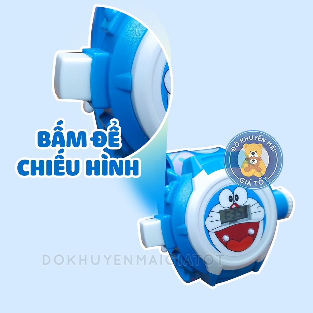 Đồng hồ trẻ em cho bé mẫu mèo máy Đô-ra-e-mon chiếu 24 hình 3D -Đồ khuyến mãi giá tốt