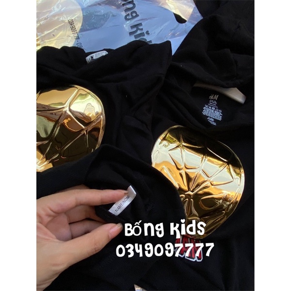 Áo Nỉ Hoodie Bé Trai Logo Siêu Nhân Nhện Metallic Đen