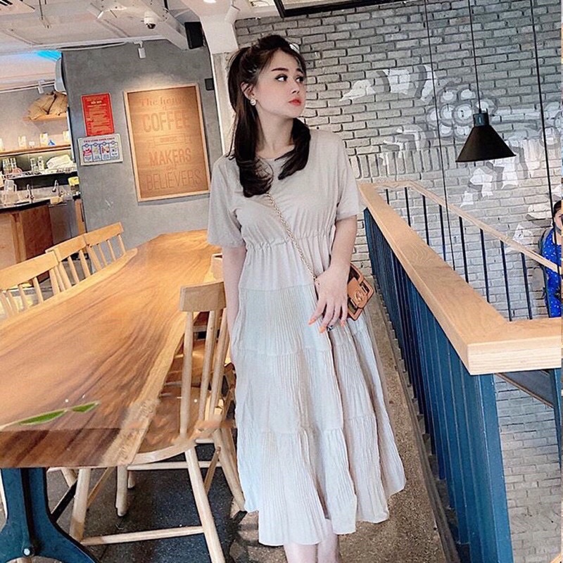 Váy bầu cotton pha von cao cấp hàng loại 1☘️đầm bầu freesize 43~67kg tkutrang
