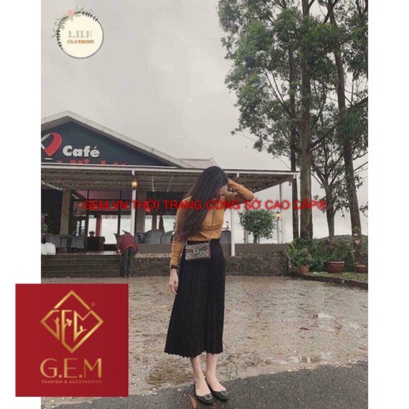 Chân váy xếp ly dài công sở, váy xếp ly xòe dài G69 - Gem Fashion