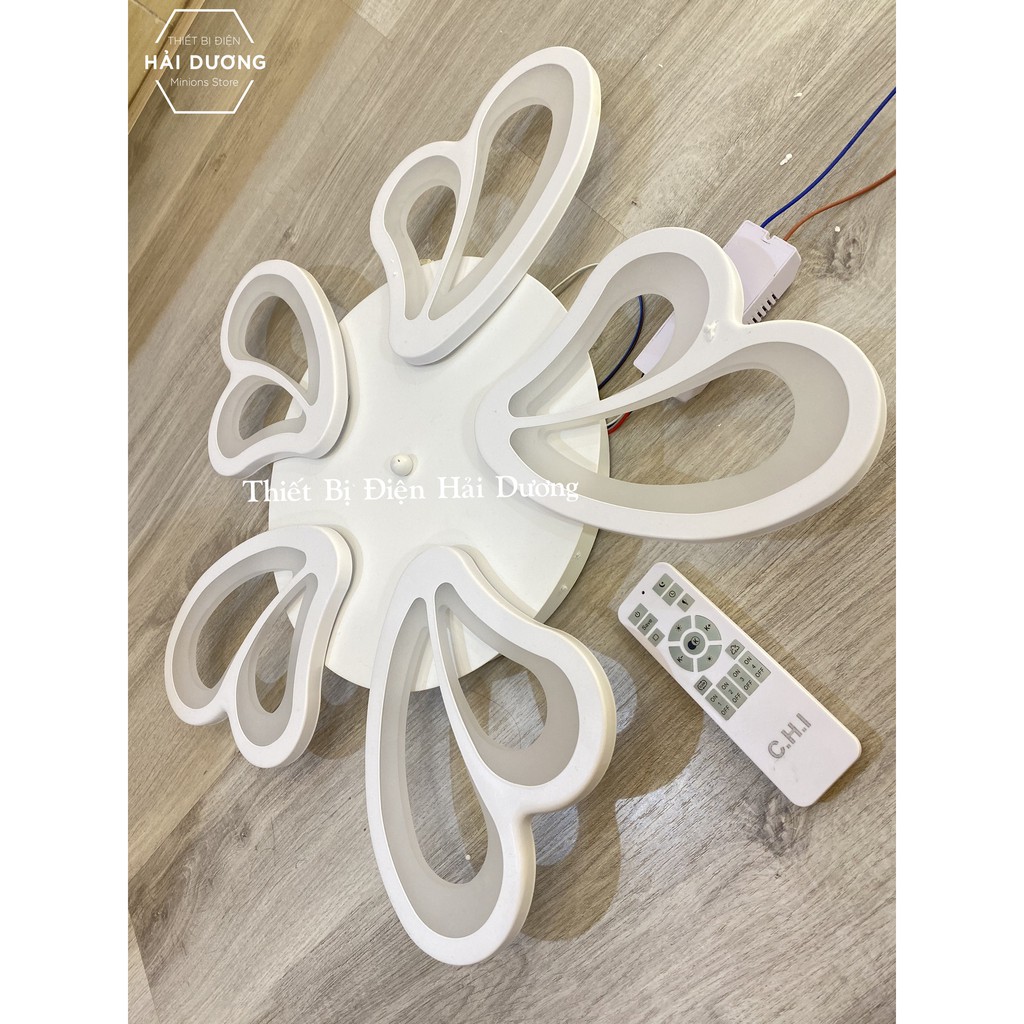 Đèn Ốp Trần Decor 5 Cánh Bướm NT021 - 3 Chế Độ Ánh Sáng - Tăng Giảm Ánh Sáng - Điều Khiển Từ Xa - Bảo Hành 1 Năm