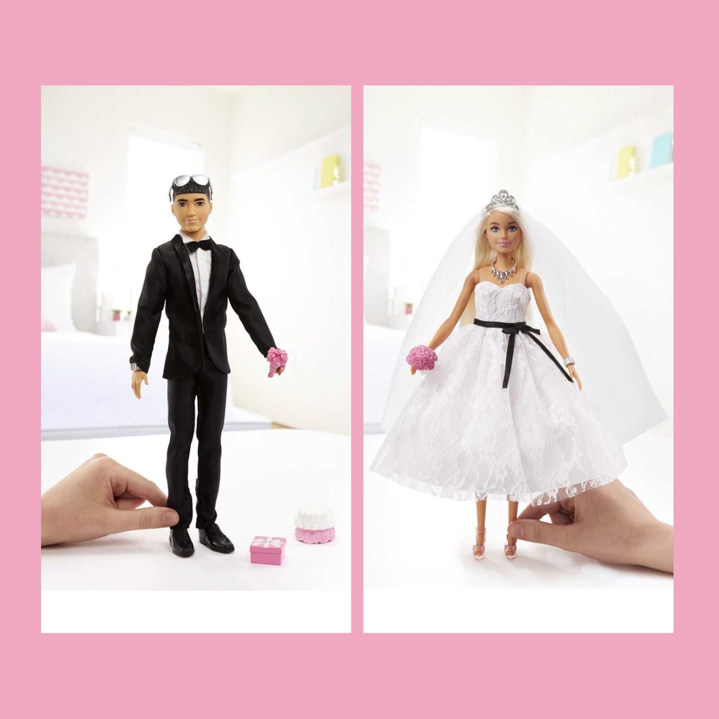 Barbie Fashion Quần Áo Thời Trang Cưới Cô Dâu Chú Rể Bridal Outfit Wedding Dress and Tuxedo