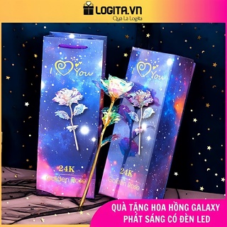 Quà Valentine Ý Nghĩa Tặng Người Yêu, Quà 8/3 Ý Nghĩa Tặng Mẹ - Hoa Hồng Galaxy Phát Sáng Có Đèn Led Golden