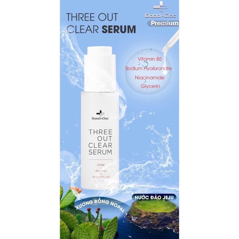 THREE OUT CLEAR SERUM GOODNDOC 50ml- SERUM PHỤC HỒI SÁNG DA GOODNDOC CHÍNH HÃNG