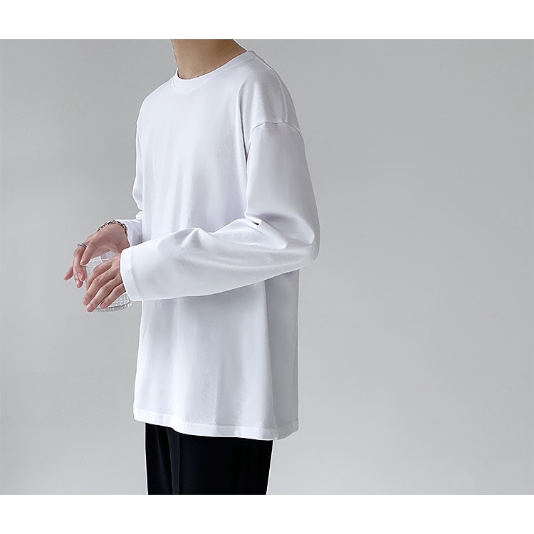 Áo Sweater dài tay trơn chất cotton cao cấp unisex basic, áo thun 4 mùa, mặc thoáng, cho cả nam và nữ, đi chơi, đi làm