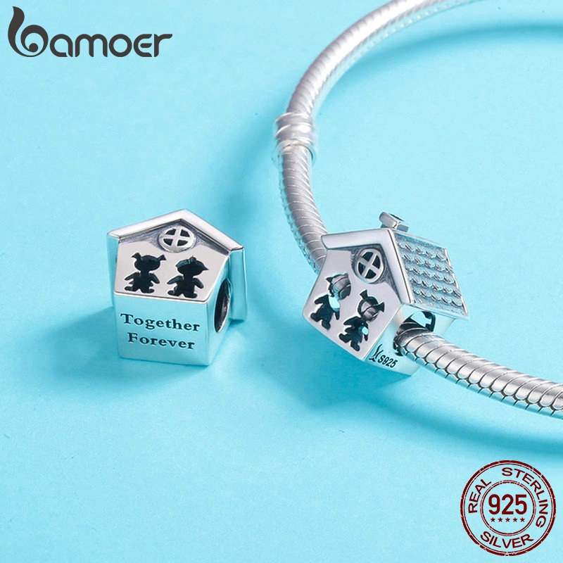 Hạt Làm Trang Sức Bamoer SCC541 Bằng Bạc 925 Hình Ngôi Nhà
