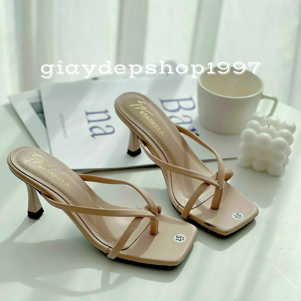 Giày cao gót quai mảnh cao 7cm, giày cao gót sỏ ngón gót nhọn hàng đẹp - mã DDDDDD