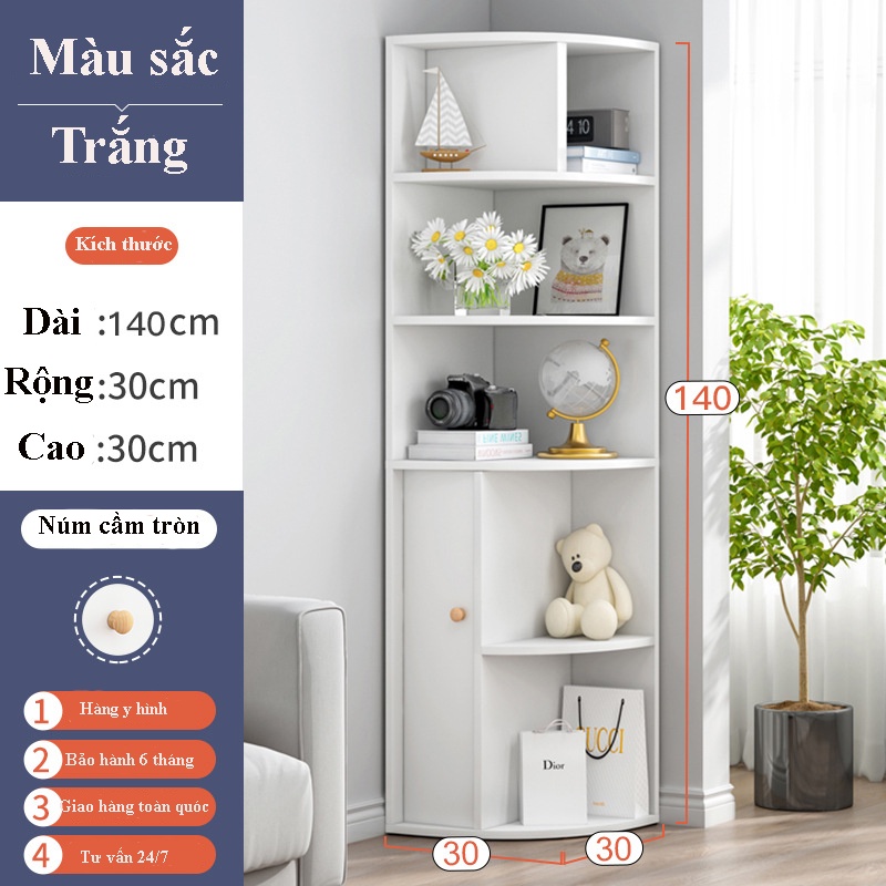 Kệ sách vở nhiều tầng nhiều hộc tủ để góc bằng gỗ công nghiệp, kệ để tài liệu hồ sơ văn phòng thiết kế thông minh
