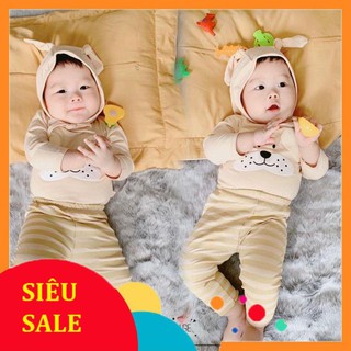 Bộ dài tay quần áo trẻ sơ sinh cho bé trai bé gái Minky Mom [Bán chạy] đồ bộ ngủ cotton dài tay body NÓN cho bé trai gái