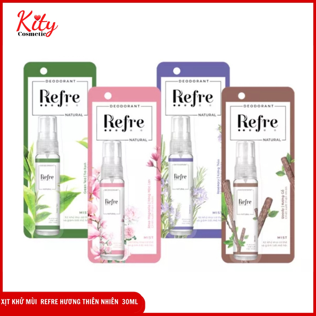 Xịt Khử Mùi Refre chiết xuất thiên nhiên Natural 30ml