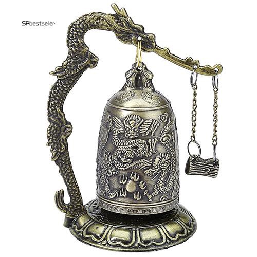 Chuông Phật giáo kim loại chạm khắc họa tiết rồng tinh xảo đẹp mắt
