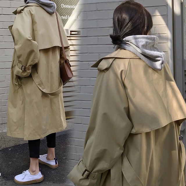 (HÀNG SẴN) Áo khoác mangto nữ dáng dài Kaki HOT 2020, hàng chuẩn loại 1 - Kèm ảnh thật