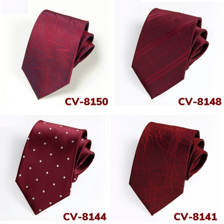 Cà vạt Nam bản to 8cm màu đỏ cao cấp phù hợp cho chú rể, công sở, quà tặng, cravat nam cao cấp