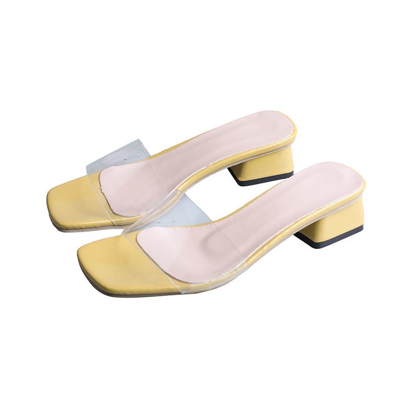 Dép Cao Gót Quai Ngang Trong Suốt Thời Trang Xuân Thu 2020 Cho Nữ
