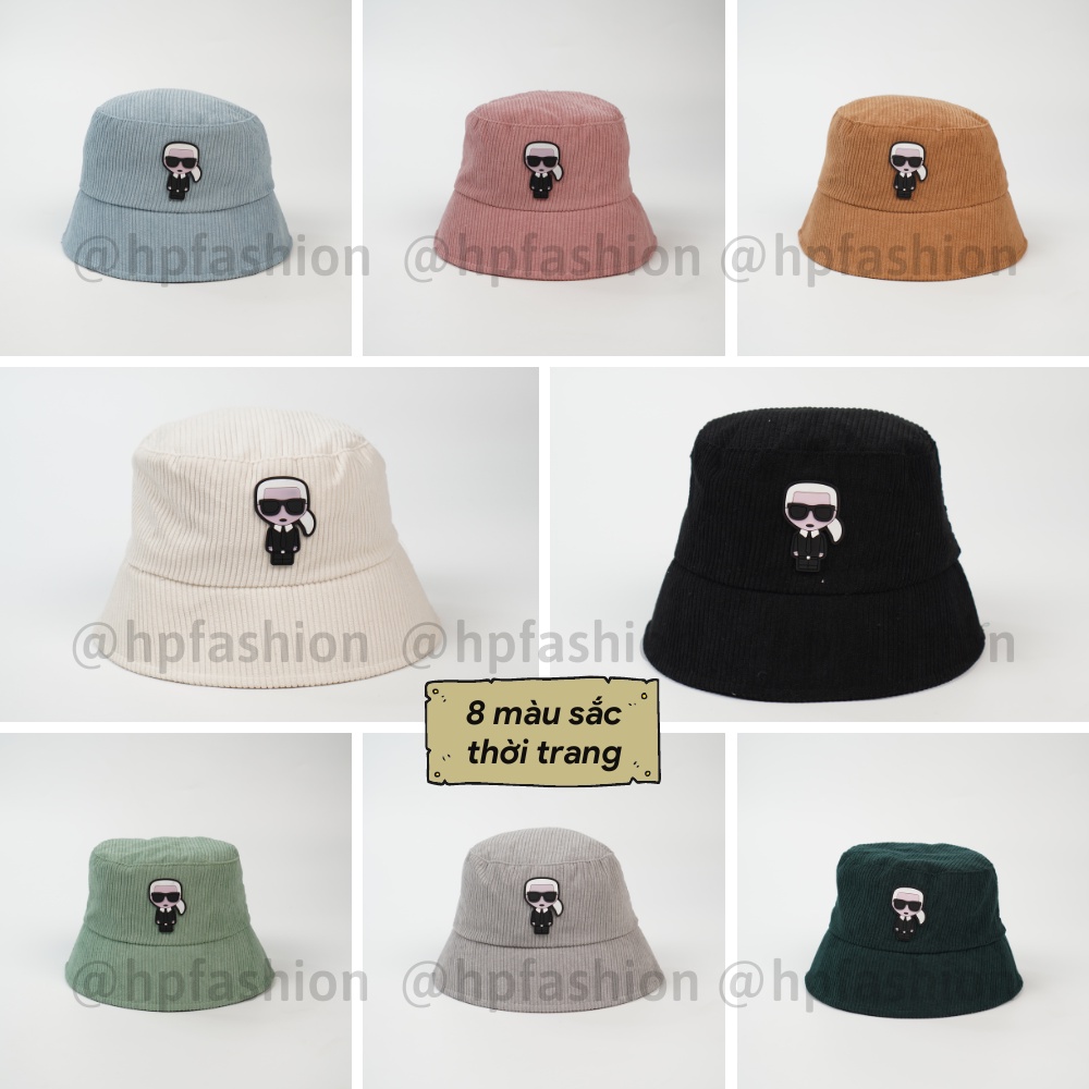 Mũ BUCKET vành cụp ❤️ Nón tai bèo thêu tem Thám Tử chất nhung tăm cao cấp form unisex nam nữ N84 - Happy Style