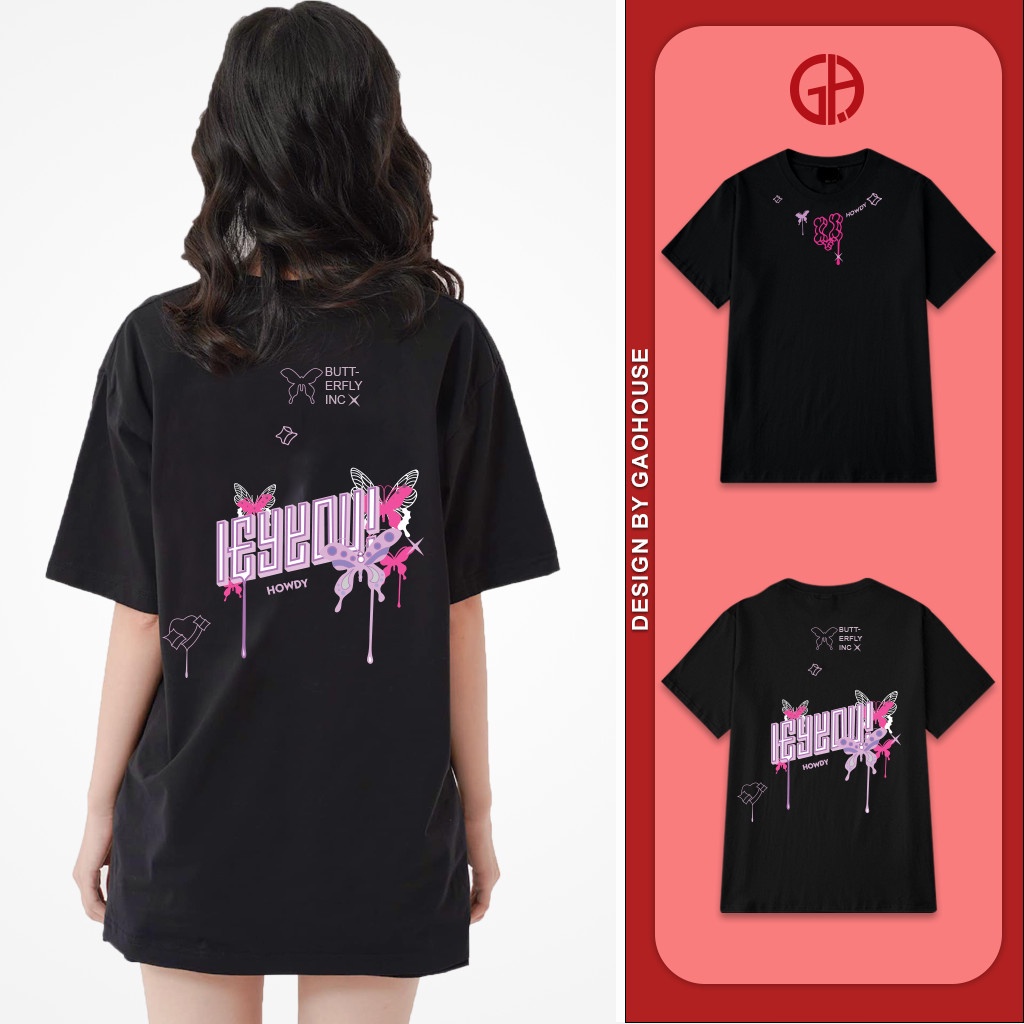 Áo thun Unisex form rộng HEY YOU BUTTERFLY phong cách Hàn Quốc[V212]