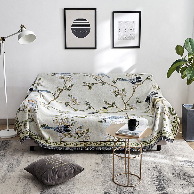 Thảm Vintage Nhập Khẩu Hoạ Tiết Chim Hoa Lá, Thảm Trải Sofa, Thảm Trải Sàn, Thảm Treo Tường