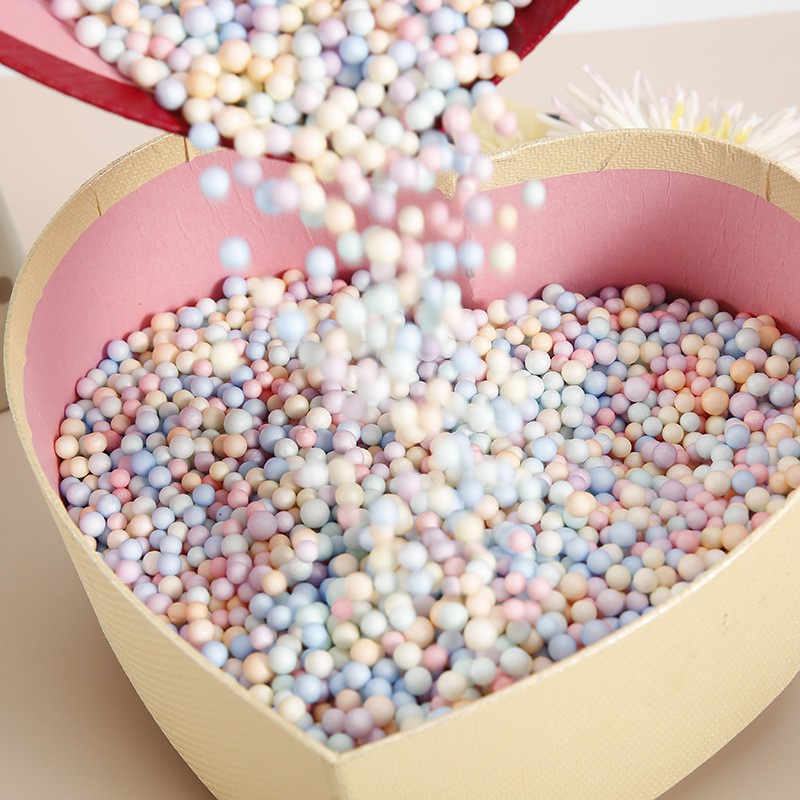 50g hạt xốp màu sắc xinh xắn dùng để trang trí