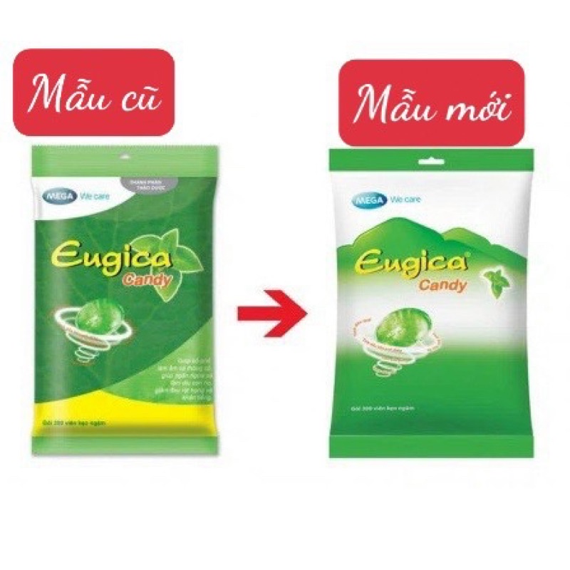 ✅ Eugica kẹo ngậm giảm ho, viêm họng bịch 15 viên
