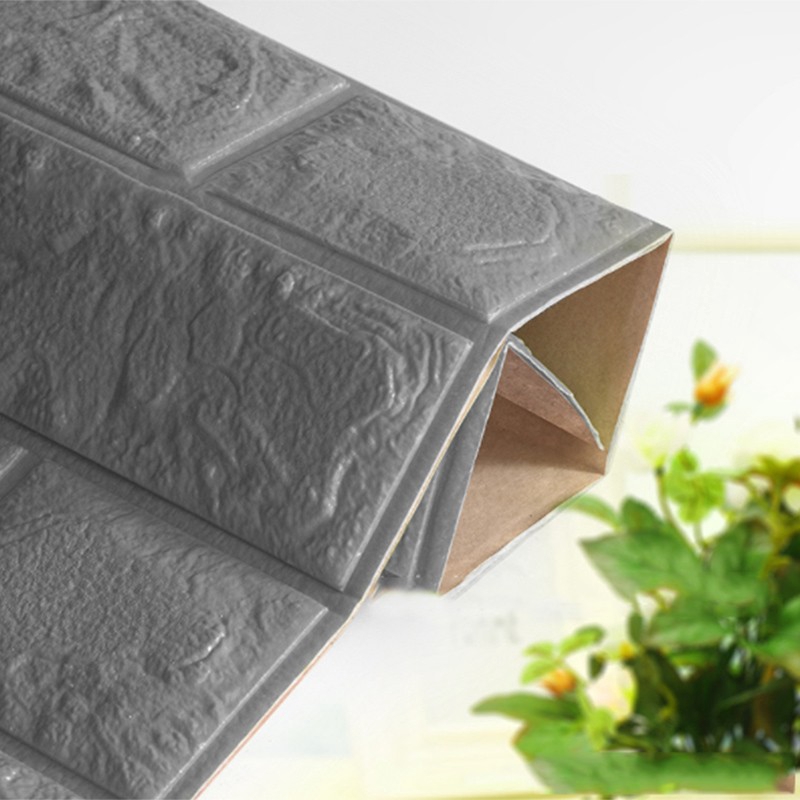 Ready Stock PE Foam 3D Wallpaper DIY Wall Stickers Embossed Brick Stone YKD