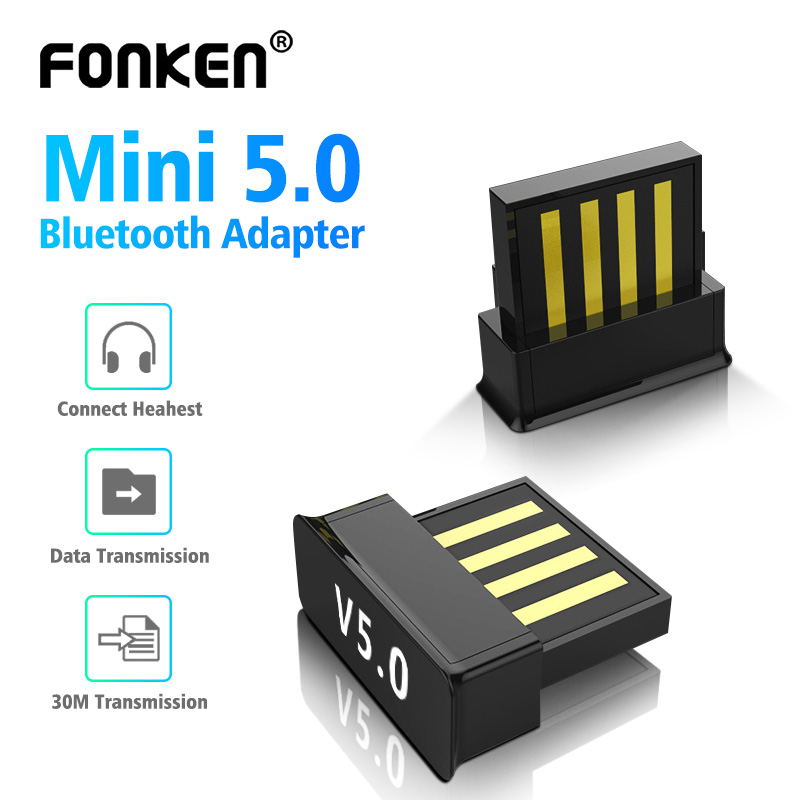 FONKEN Đầu chuyển đổi 5.0 USB Bluetooth Adapter không dân Dongle phát âm thanh cho máy tính bảng/máy tính để