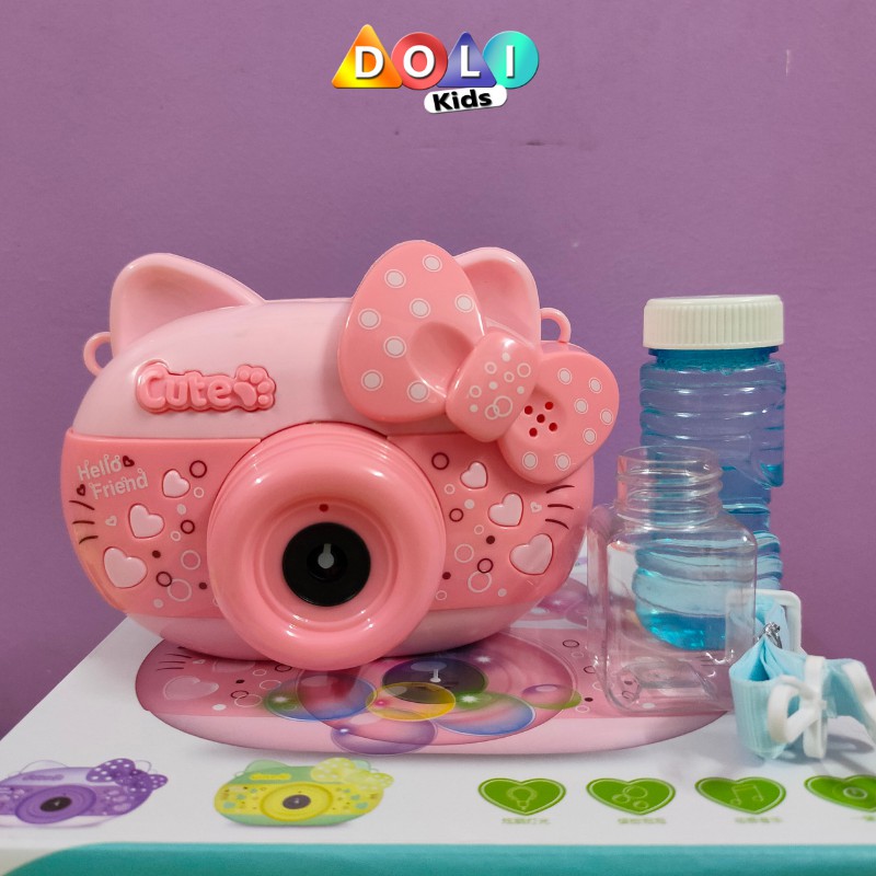 Máy chụp ảnh thổi bong bóng xà phòng chú heo phát nhạc Doli Kids