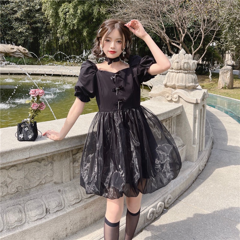 Đầm Tay Phồng Phong Cách Lolita Nhật Bản Dễ Thương Cho Bé Gái