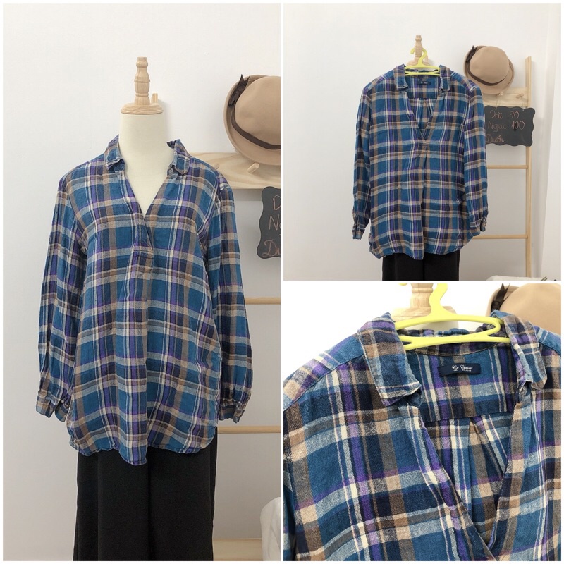 Áo sơ mi vin ca rô hiệu 2hand