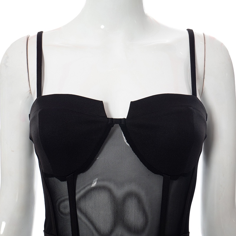 DUNEA Đầm Ôm Phối Lưới Thiết Kế Quyến Rũ Cho Nữ