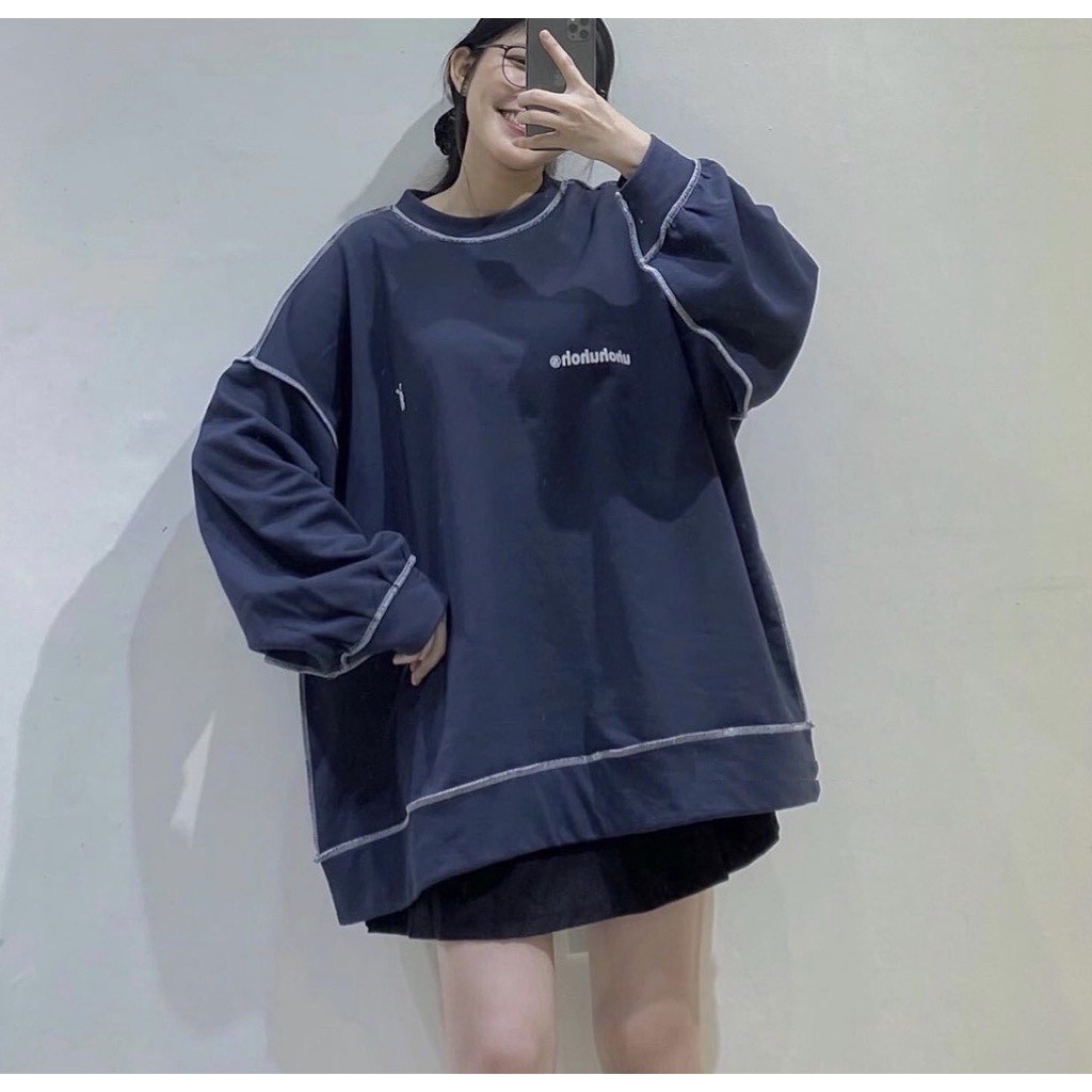 Áo Sweater Phối Viền UhOh Áo Sweater Nỉ Dày Dặn Mềm Min Form Rộng Nam Nữ [Ảnh Thật] | BigBuy360 - bigbuy360.vn