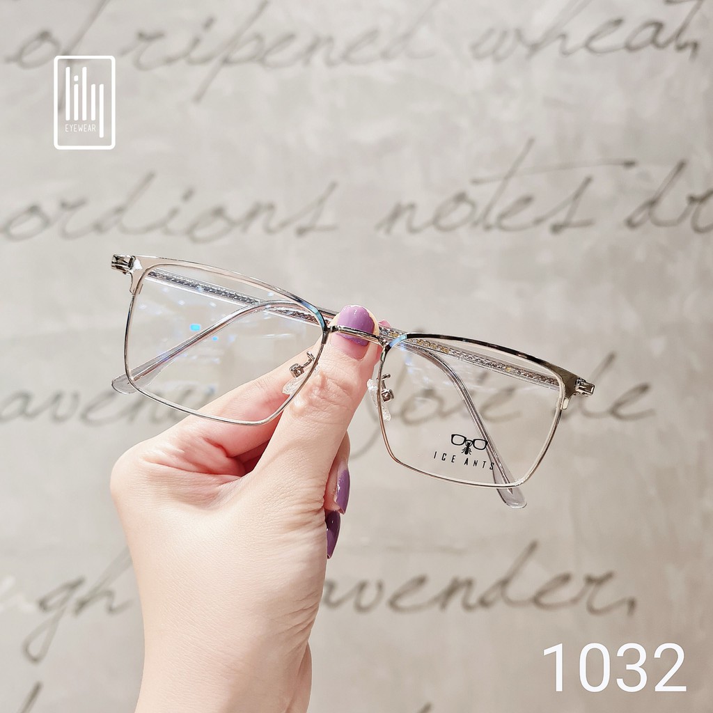 Gọng kính nam nữ kim loại Lilyeyewear mắt vuông thanh mảnh nhẹ nhàng màu sắc thời trang 1032 | BigBuy360 - bigbuy360.vn