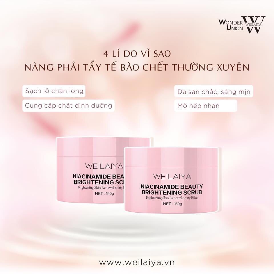 Tẩy da chết toàn thân Weilaiya Niacinamide Brightening Scrub