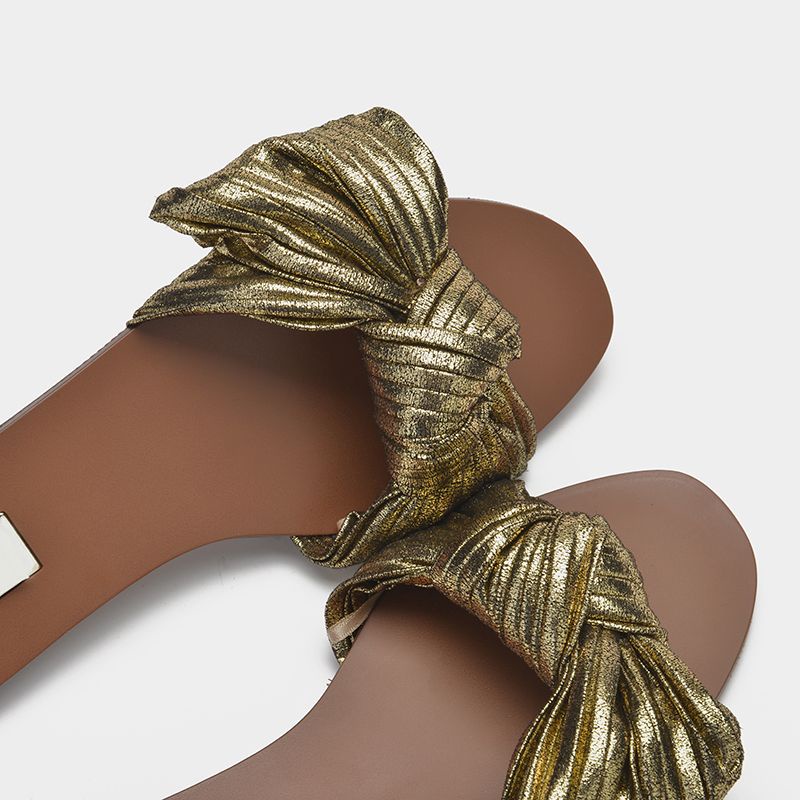 Zara Dép bệt đính nơ nhũ