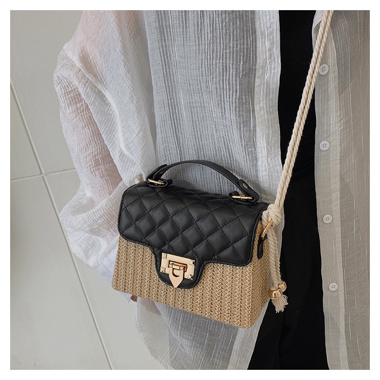 Túi cói JASMIN NOIR Bằng Rơm Có Khóa Dành Cho Nữ