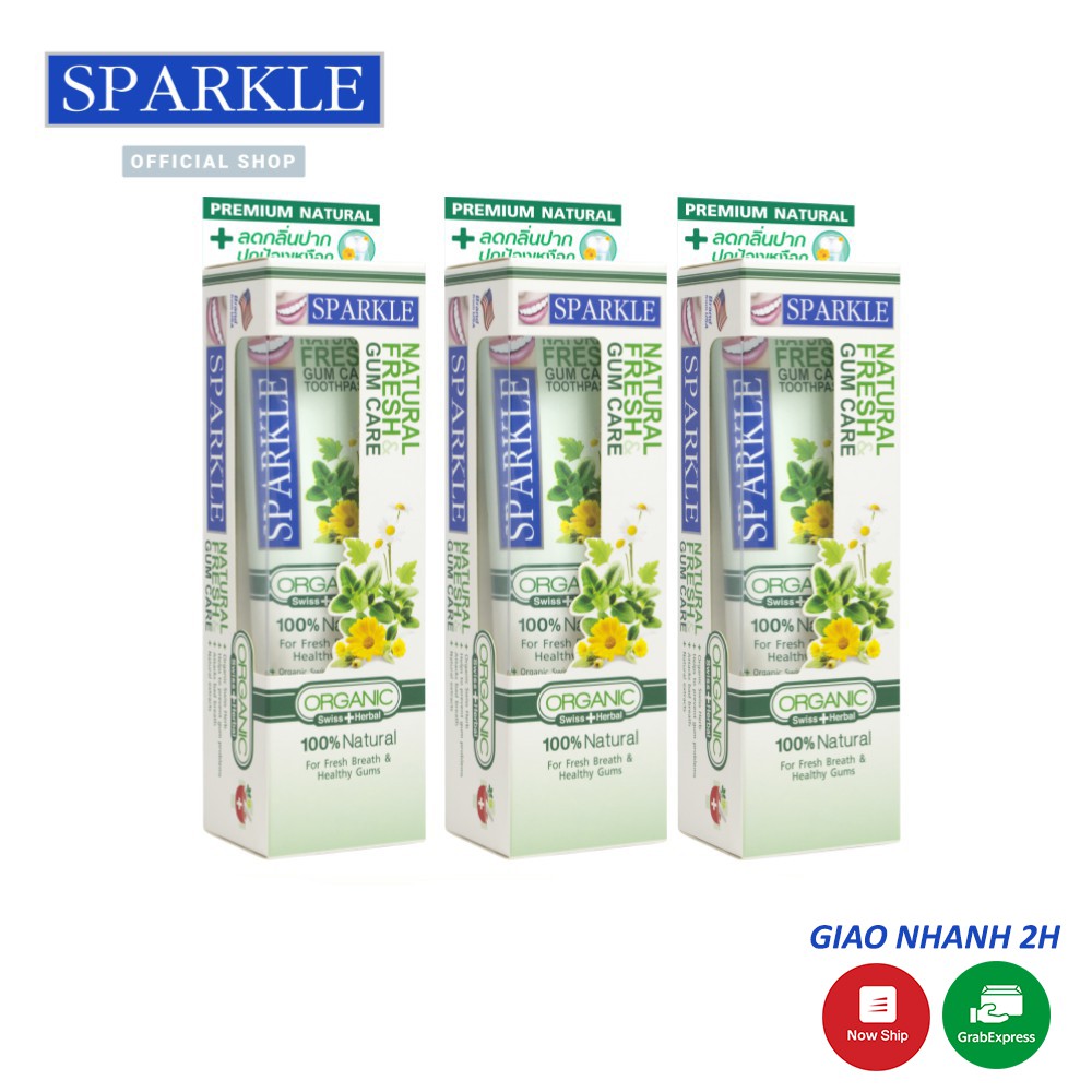 Bộ 3 Kem đánh răng Sparkle Natural Fresh&Gum Care 100g