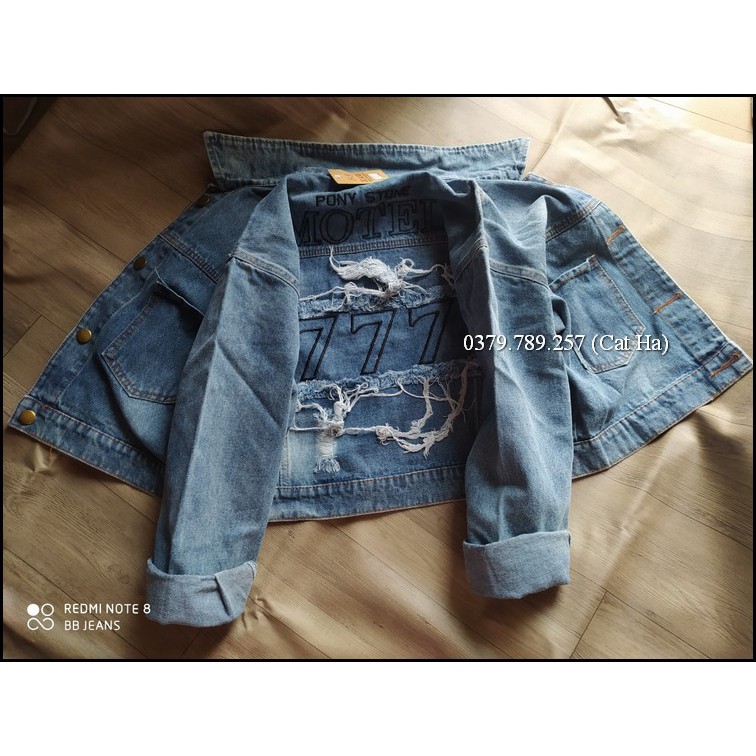 Aó khoác jean nữ xám xanh như hình form dưới 58Kg Motel777 BB30