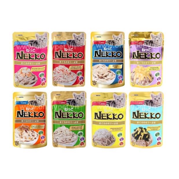 Combo 6 PATE NEKO có đủ NEKKO JELLY hoặc NEKKO GRAVY PATE MÈO kitten adult mix vị ngẫu nhiên