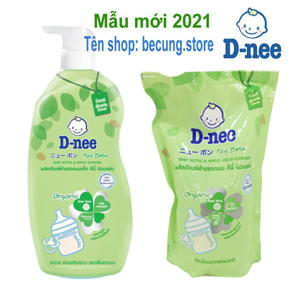 [Mã S09150920K giảm 20K đơn 0Đ] Nước rửa bình sữa dnee chai 620ml,600ml-Hàng thái lan organic an toàn cho bé