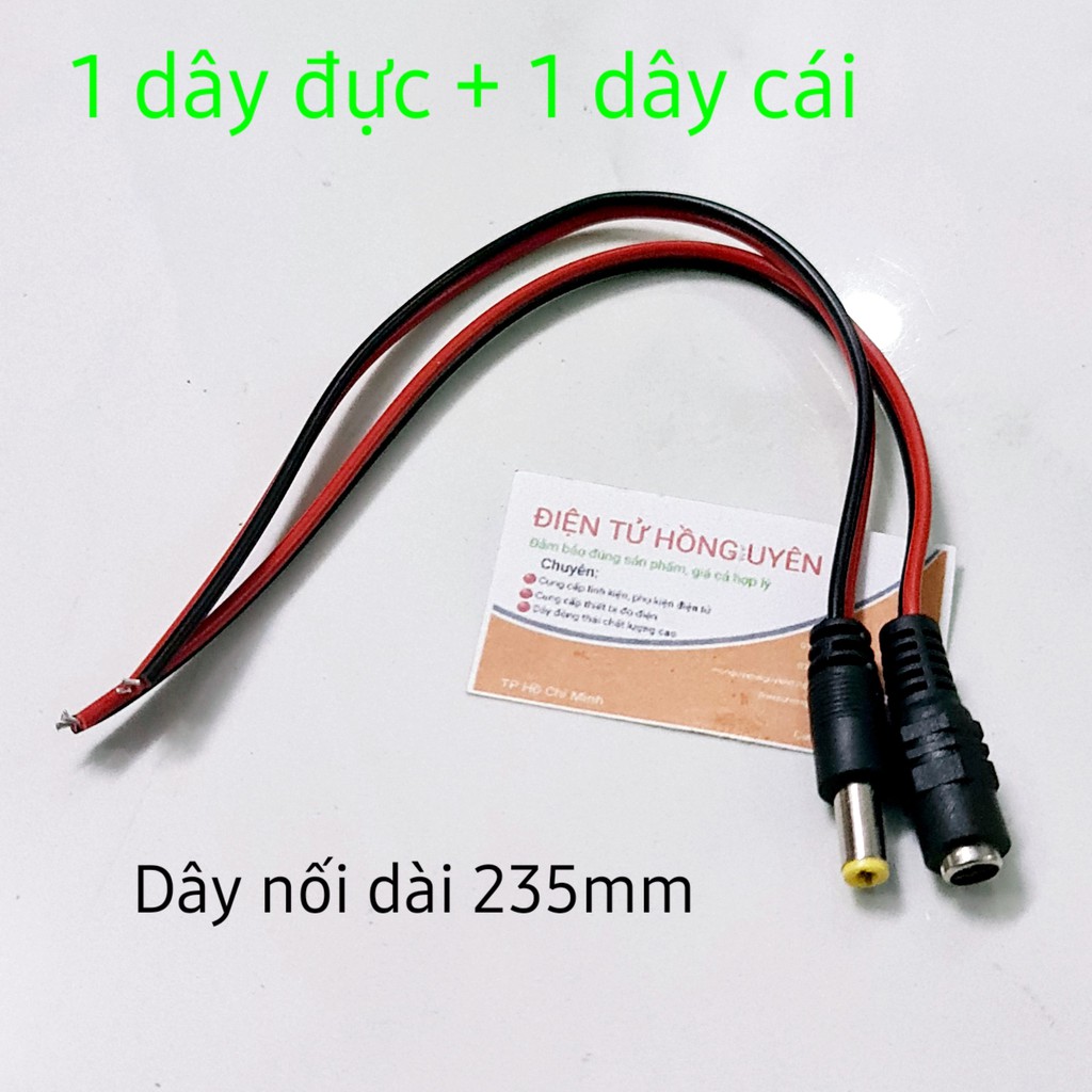 Dây jack hàn pin gồm jack đực jack cái . Dùng làm jack sạc, jack kết nối điện Chuẩn 5.5mm