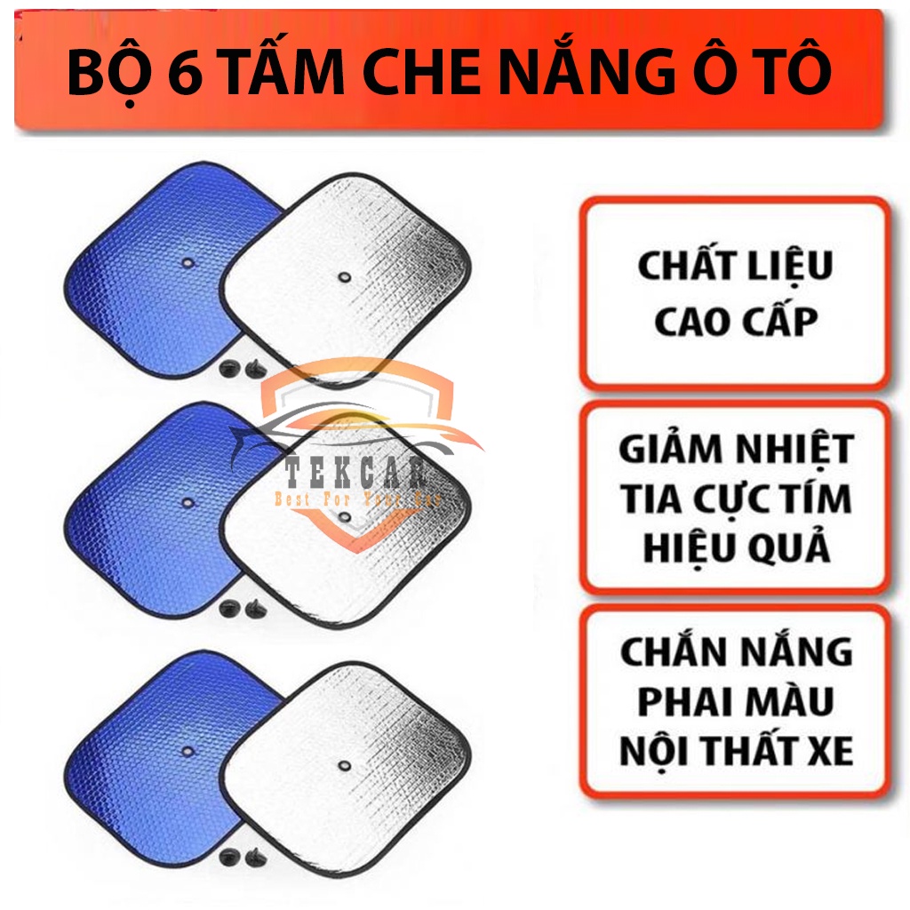 [6 Miếng] Tấm xốp che nắng bảo vệ ô tô, xốp tròn 2 mặt dày dặn chắn nắng chống tia UV cách nhiệt làm mát xe hơi
