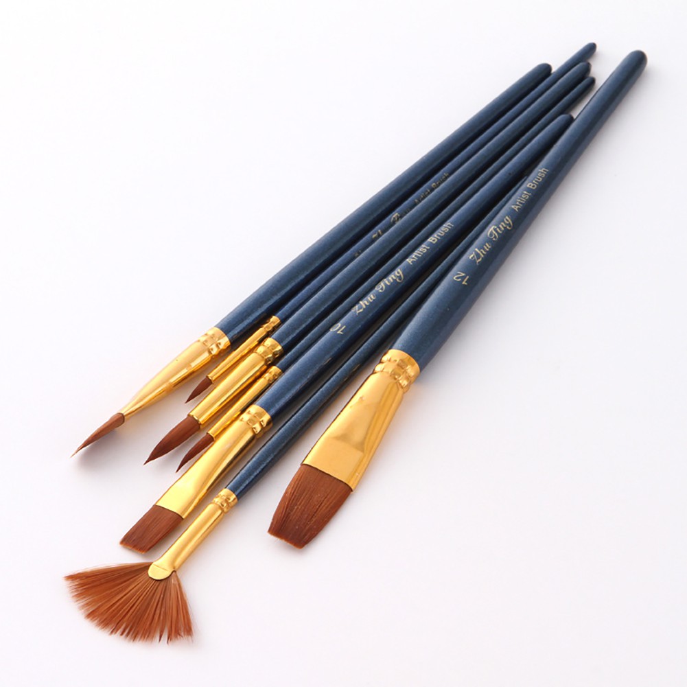 Bộ 7 cọ vẽ màu nước bằng nylon thiết kế cao cấp tiện lợi