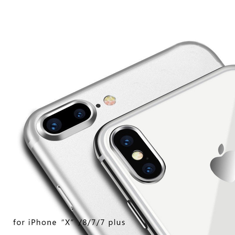 Vòng kim loại bảo vệ ống kính máy ảnh cho iPhone X 7 8 Plus