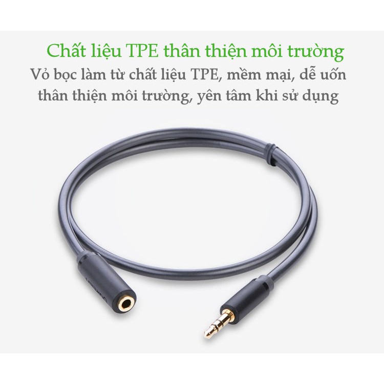 Cáp âm thanh kéo dài hai đầu chuẩn 3.5mm 1 đầu đực 1 đầu cái UGREEN AV124